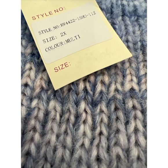 RAGA Anthropologie Womens Sz 2x NWT Cropped Knit Ombre Blue Alicia Cardigan - Picture 11 of 11